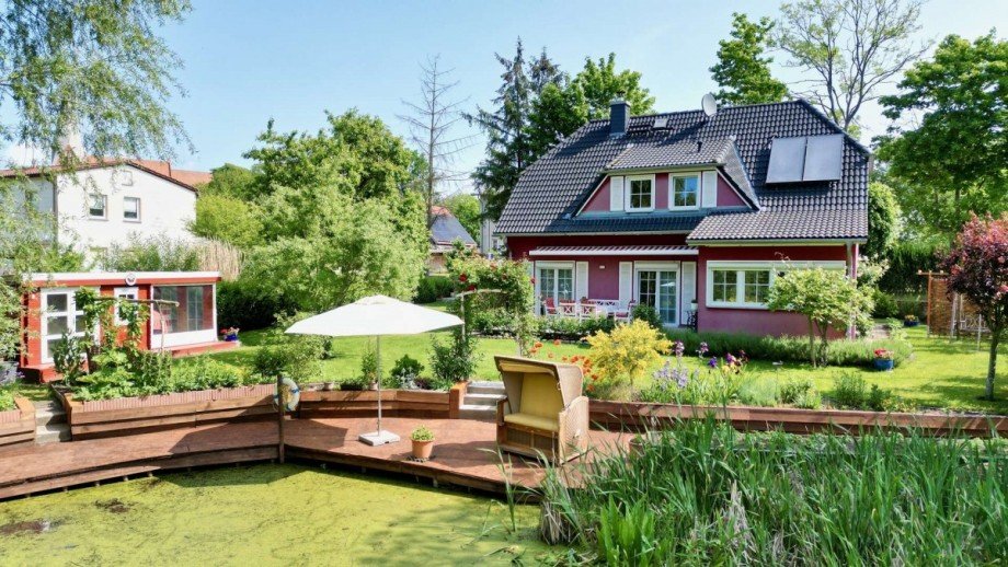 Blick vom Teich Einfamilienhaus Poseritz