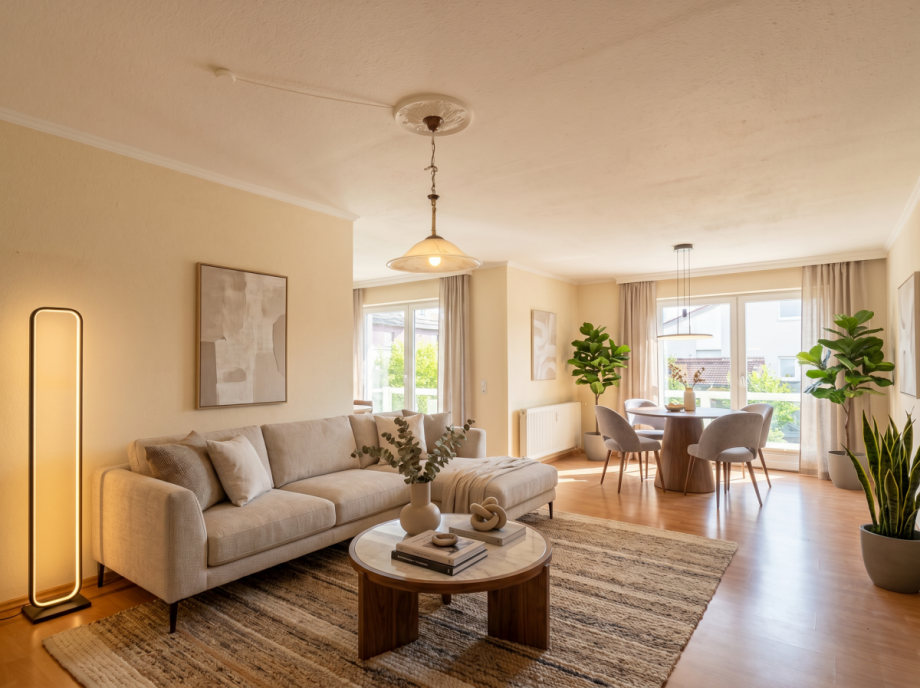 Wohnzimmer KI generiert Wohnung Sassnitz